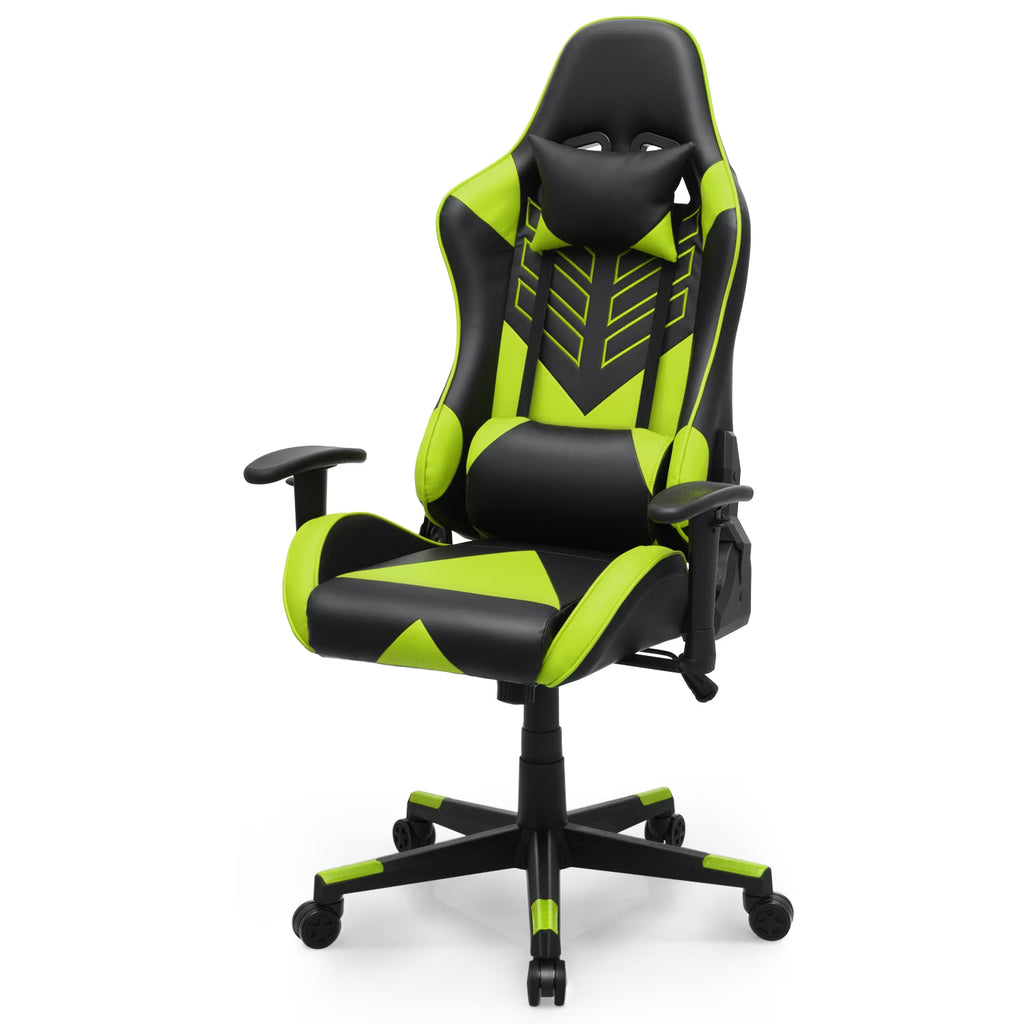 Magshion Ergonomic Gaming Chair, Comfortable Gaming Chair, Computer Chair Leather Desk Chair Adjustable Swivel Gaming Office Chair, Blue