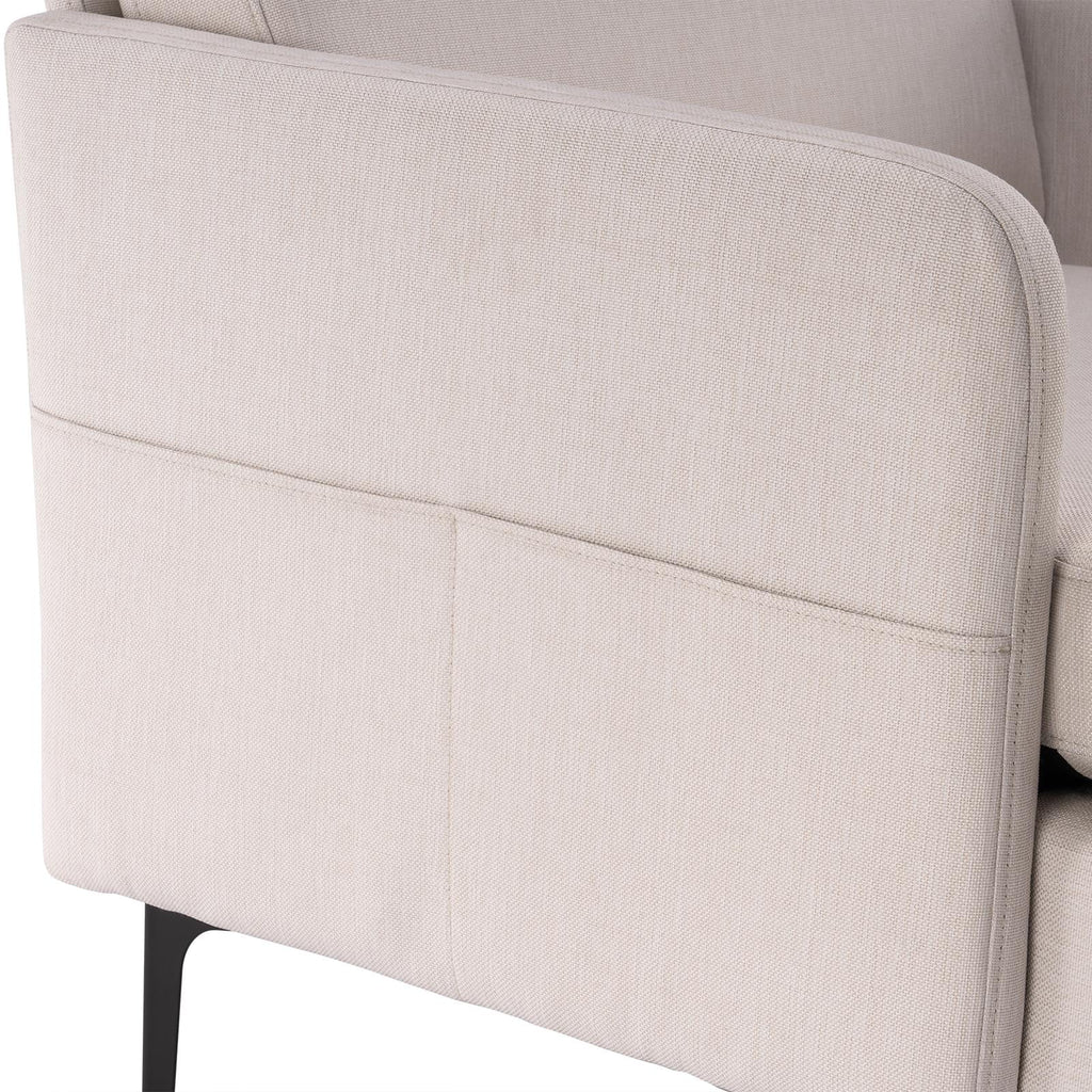 Ktaxon Fabric Accent Chair, Reading Armchair with Removable Cushion, Single Sofa with Extra Seat Depth for Living Room Bedroom Black