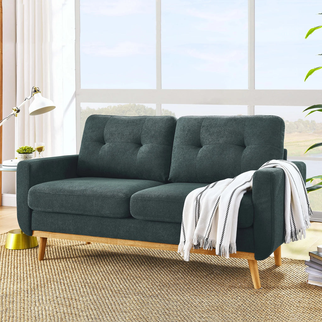 Aukfa 68" Small Sofa Couch Comfy Mid Century Modern Loveseat Sofa for Living Room Bedroom, Cream