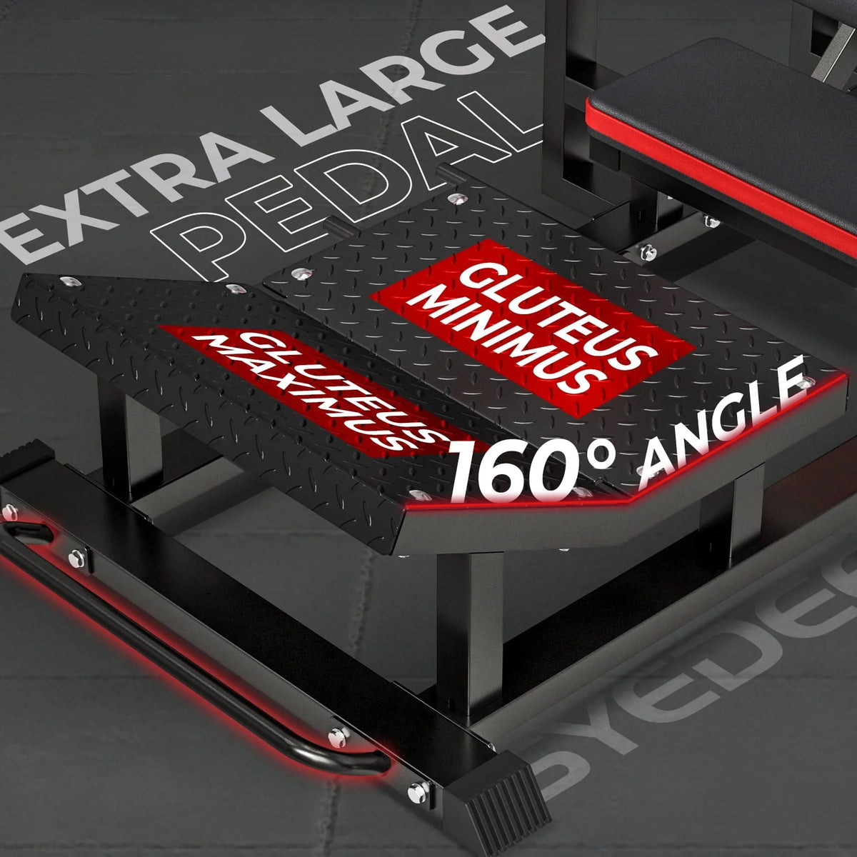 syedee Glute Bridge Machine, Heavy Duty Plate-Loaded Hip Thrust Machine, Glute Drive Machine for Glute Muscles Shaping(Red)