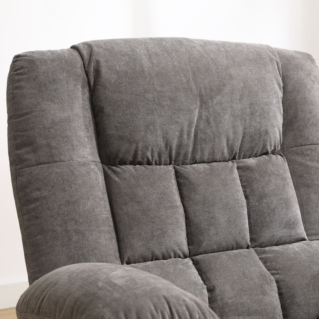 JONPONY Massage Swivel Rocker Recliner Chair with Vibration Massage and Heat Ergonomic Lounge Chair for Living Room with Rocking Function and Side Pocket, 2 Cup Holders, USB Charge Port,Grey