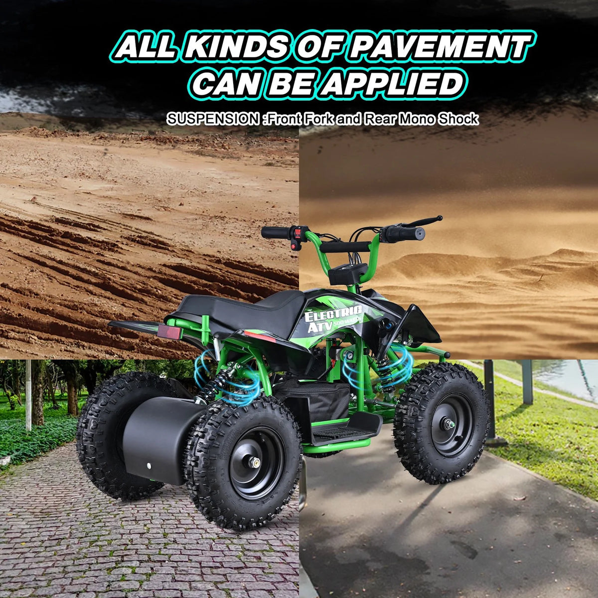 Aoemoe 500W Ride-On Racer 15mph Speed, 36V Battery, 45 60 Min Play, Blue