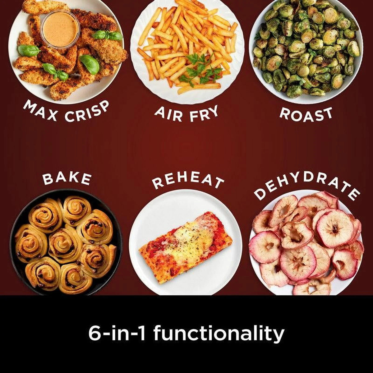 Ninja Air Fryer Pro XL 6-in-1 with 6.5 QT Capacity, Max Crisp, Air Fry, Air Roast, Bake, Reheat, Dehydrate, Max Crisp Technology with 450F, Nonstick Basket Crisper Plate