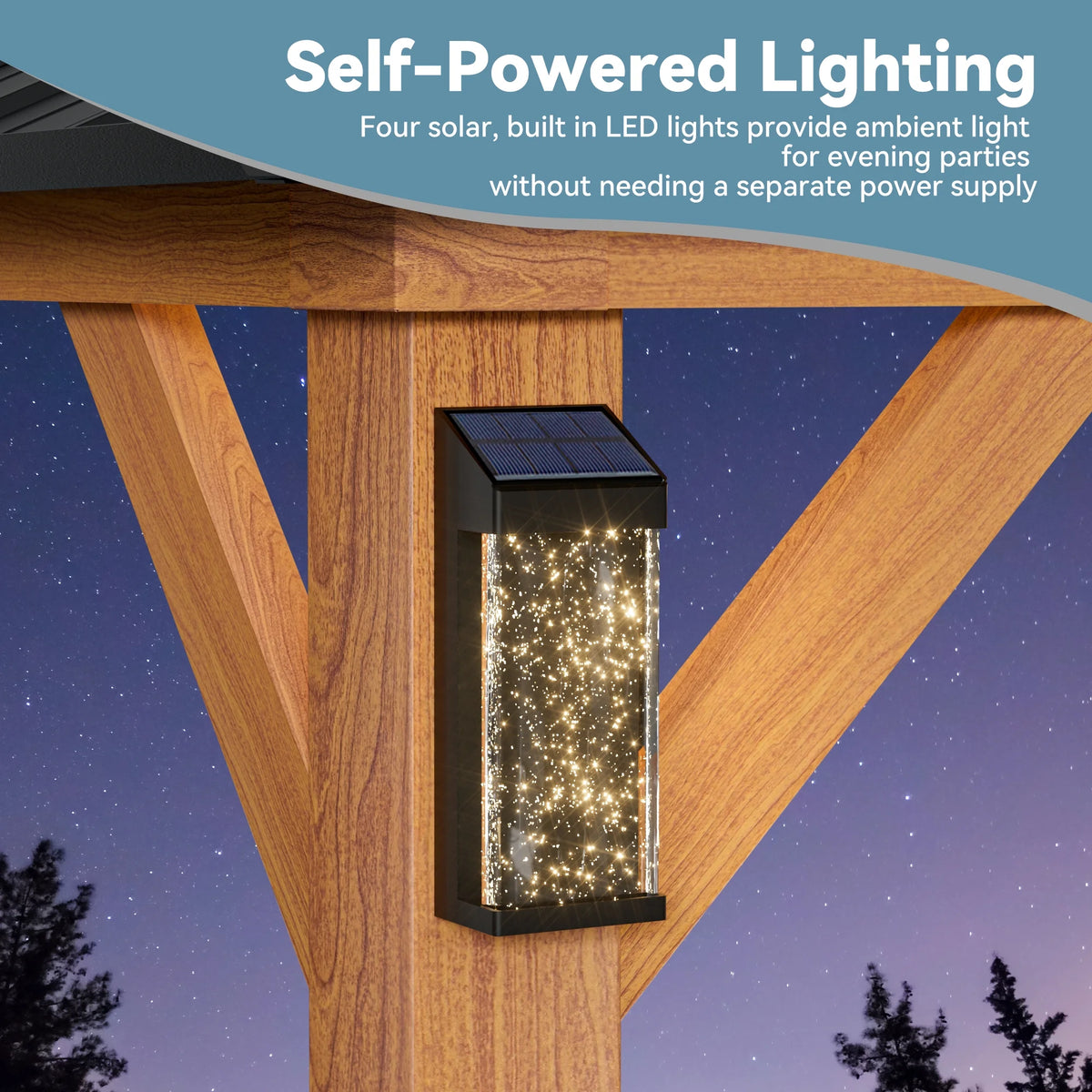 FONA 10'x12' Hard Top Gazebo W/ Solar LED light