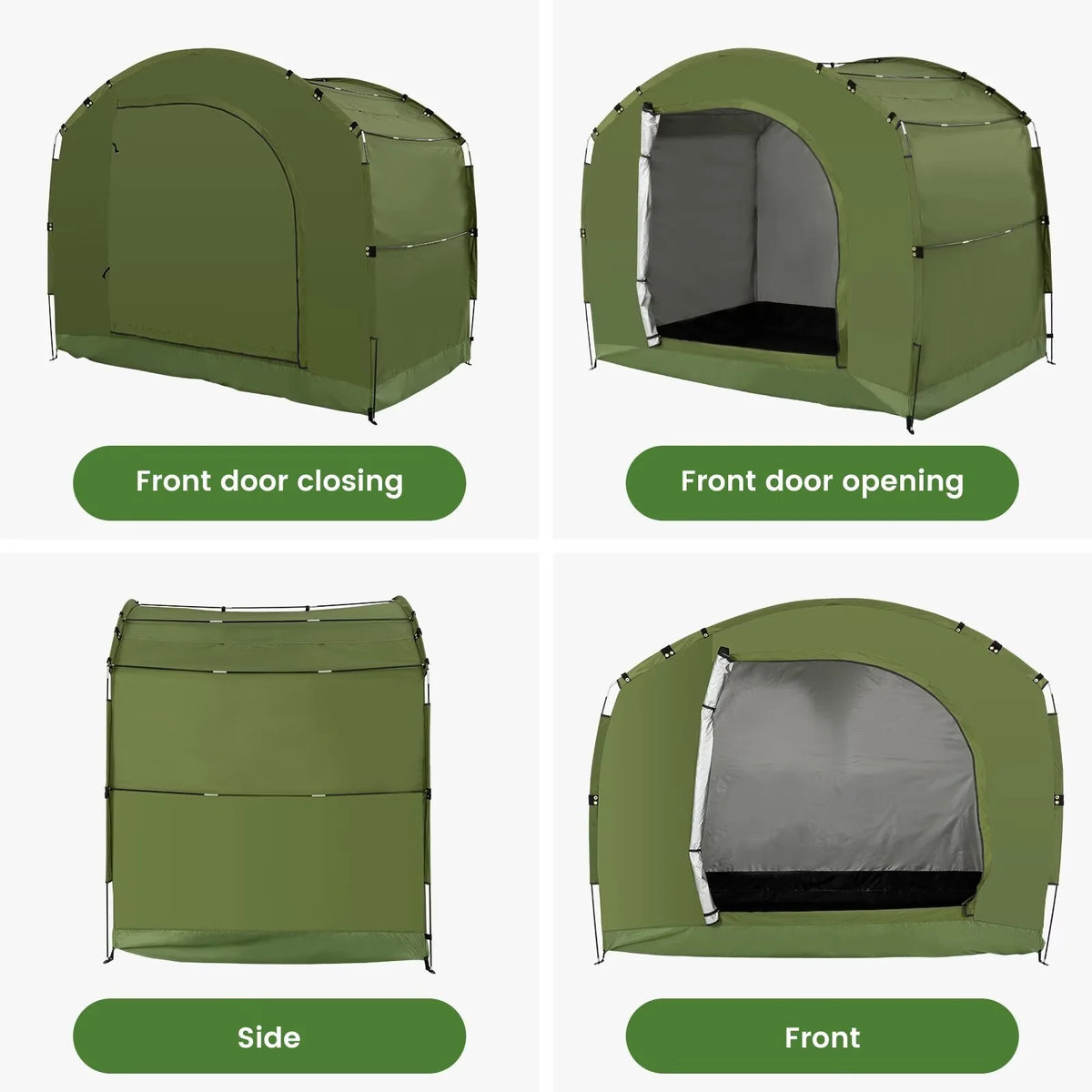 NAIZEA Large Bike Storage Tent, 47" Depth Storage for 6 Bikes Waterproof Outdoor Bicycle Cover, Lawn Mower Garden Tools Shed, Backyard Storage Room Tent Shelter W/Fixing Peg & Rop