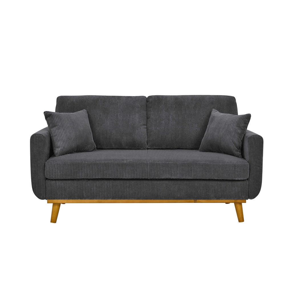 Aukfa 68" Small Sofa Couch Comfy Mid Century Modern Loveseat Sofa for Living Room Bedroom, Cream