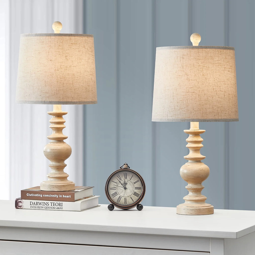 Oneach Resin Table Lamps Set of 2 20.5" Traditional Nightstand Lamps for Bedroom Living Room