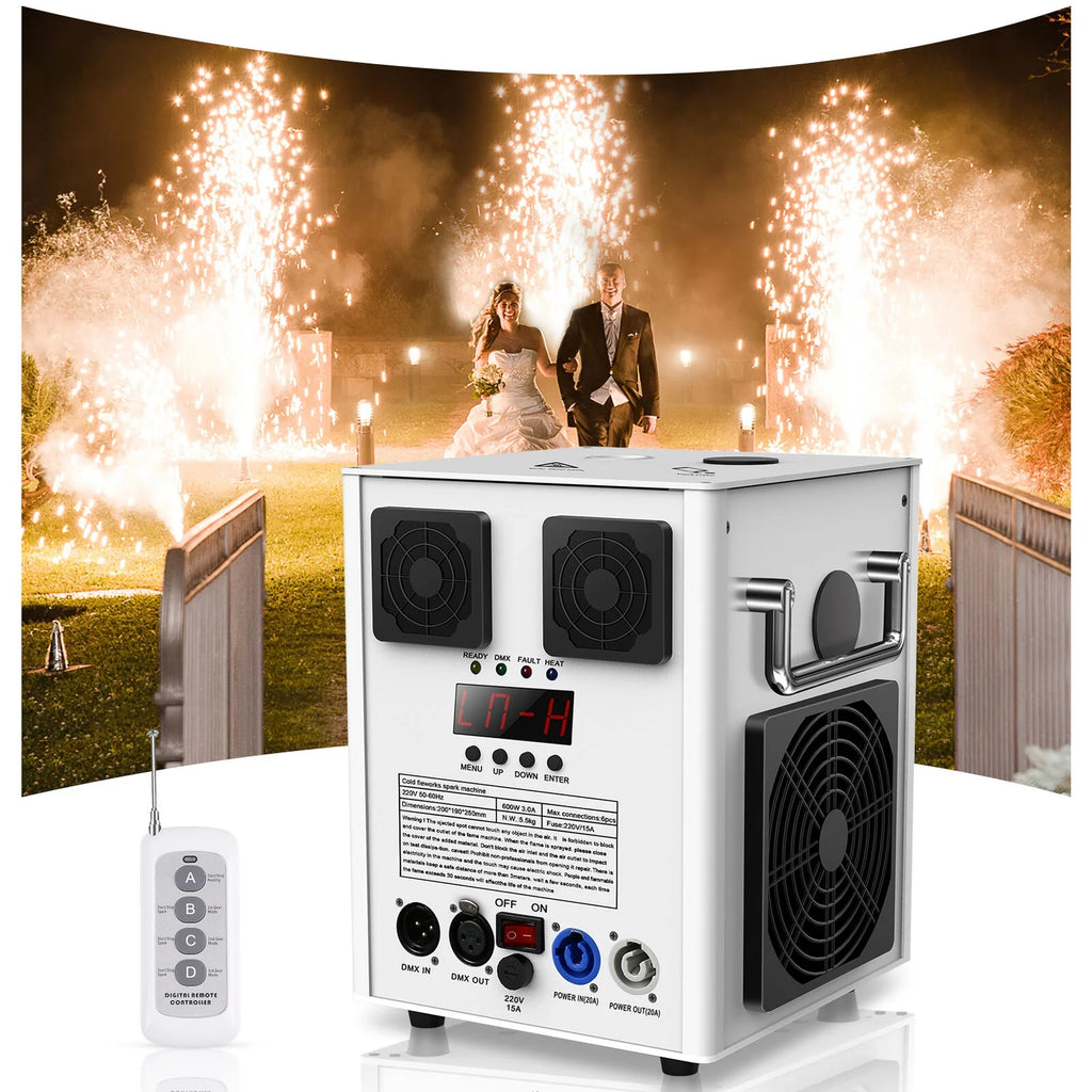 4 Pack 700W Cold Spark Machine DMX Stage Effect Machine for Stage DJ Disco Wedding # Black