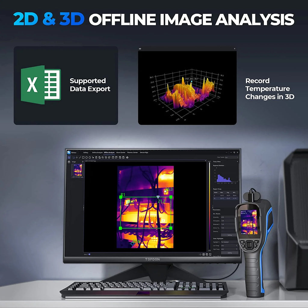 Thermal Imaging Camera TOPDON TC005 256 x 192 IR High Resolution Dual-Camera -4F~1022F Handheld Infrared Thermal Imager