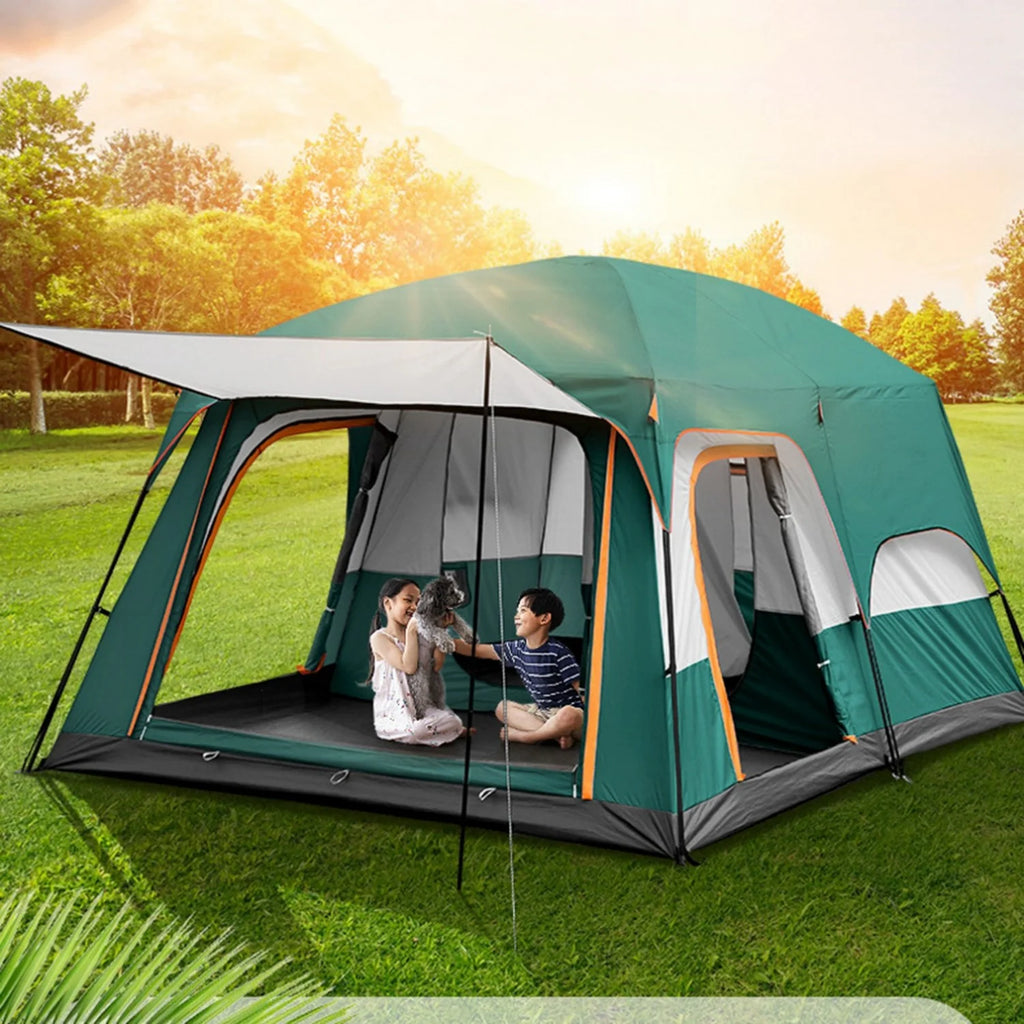 Mapskey 4 Person Tent for Camping , Family Cabin with Mesh Door Ventilation Windows for Beach Hiking Backpacking