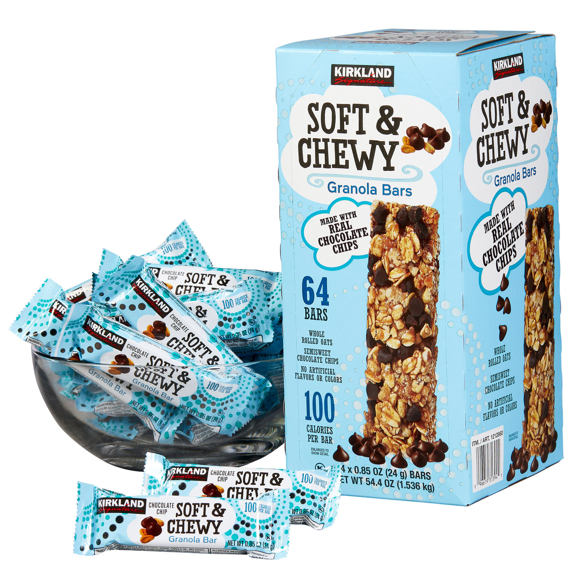 Kirkland Signature Soft & Chewy Granola Bars, 0.85 oz, 64-count