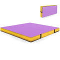 Gymax 4'x4'x4'' Bi-Folding Gymnastic Tumbling Mat W/Handles Home Gym Yoga MMA Purple