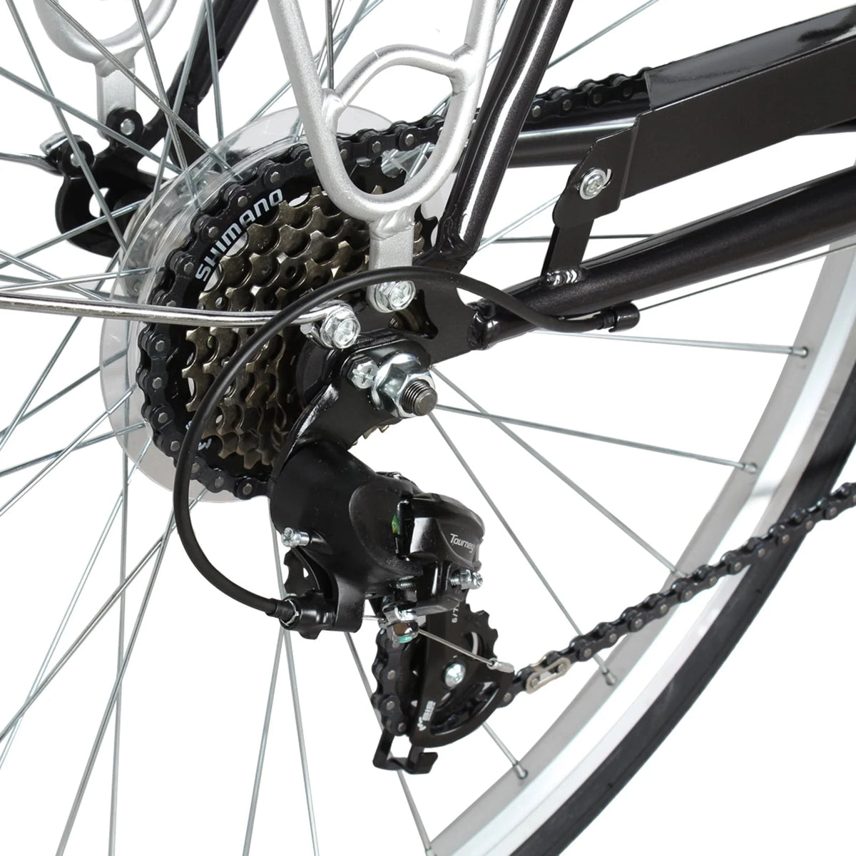 Tracer Osaka Men's Hybrid City Bike 21" Matte Black Steel Frame Shimano 7 Speed 28" Wheels Comfort Bike Urban Commuter