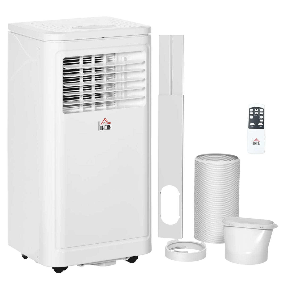 HOMCOM 8,000 BTU Portable Air Conditioner Fan with Remote for Rooms Up to 344 Sq. Ft., Evaporative Cooler, Home AC Unit with Dehumidifier, Black