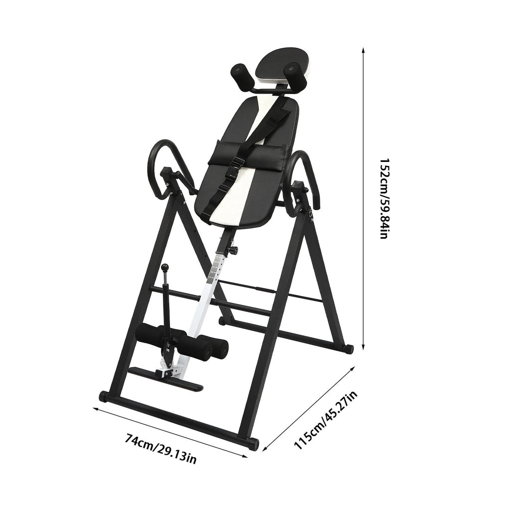 Foldable Inversion Table Teeter Advanced Back Pain Ankle Relief Gravity Fitness