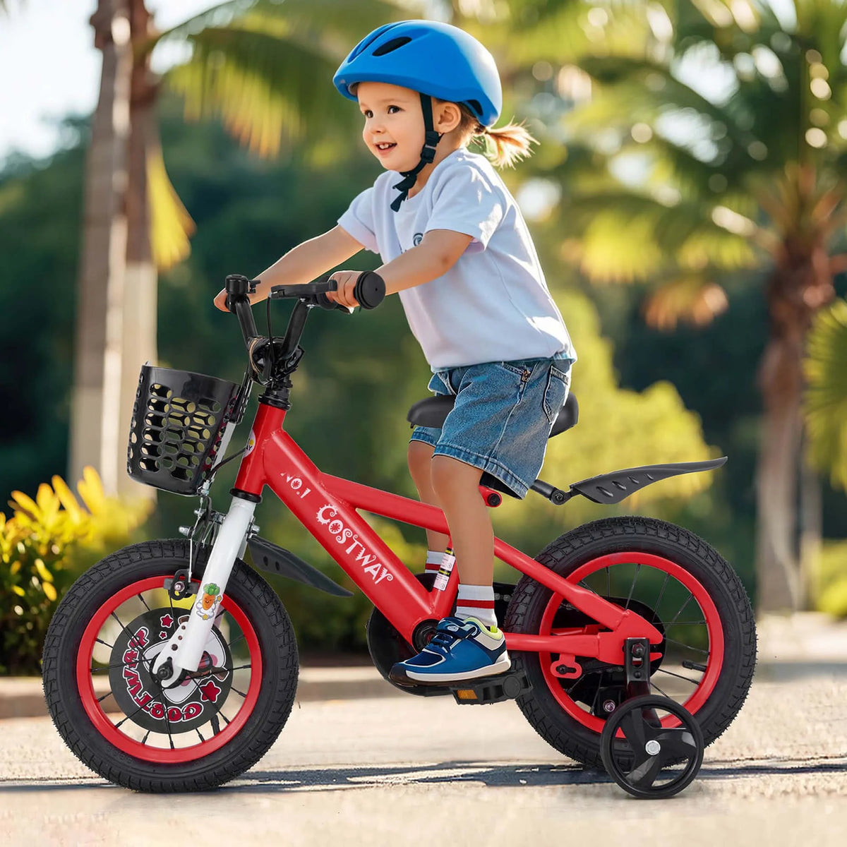 Costway 16" Kid’s Bike for 4-7 with Height-Adjustable Handlebar & Saddle Handbrake Blue