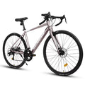 700C Road Bike, 16-Speed Outdoor Bike Disc Brakes, Light Weight Aluminum Frame, Racing Bike City Commuting Road Bicycle for Women