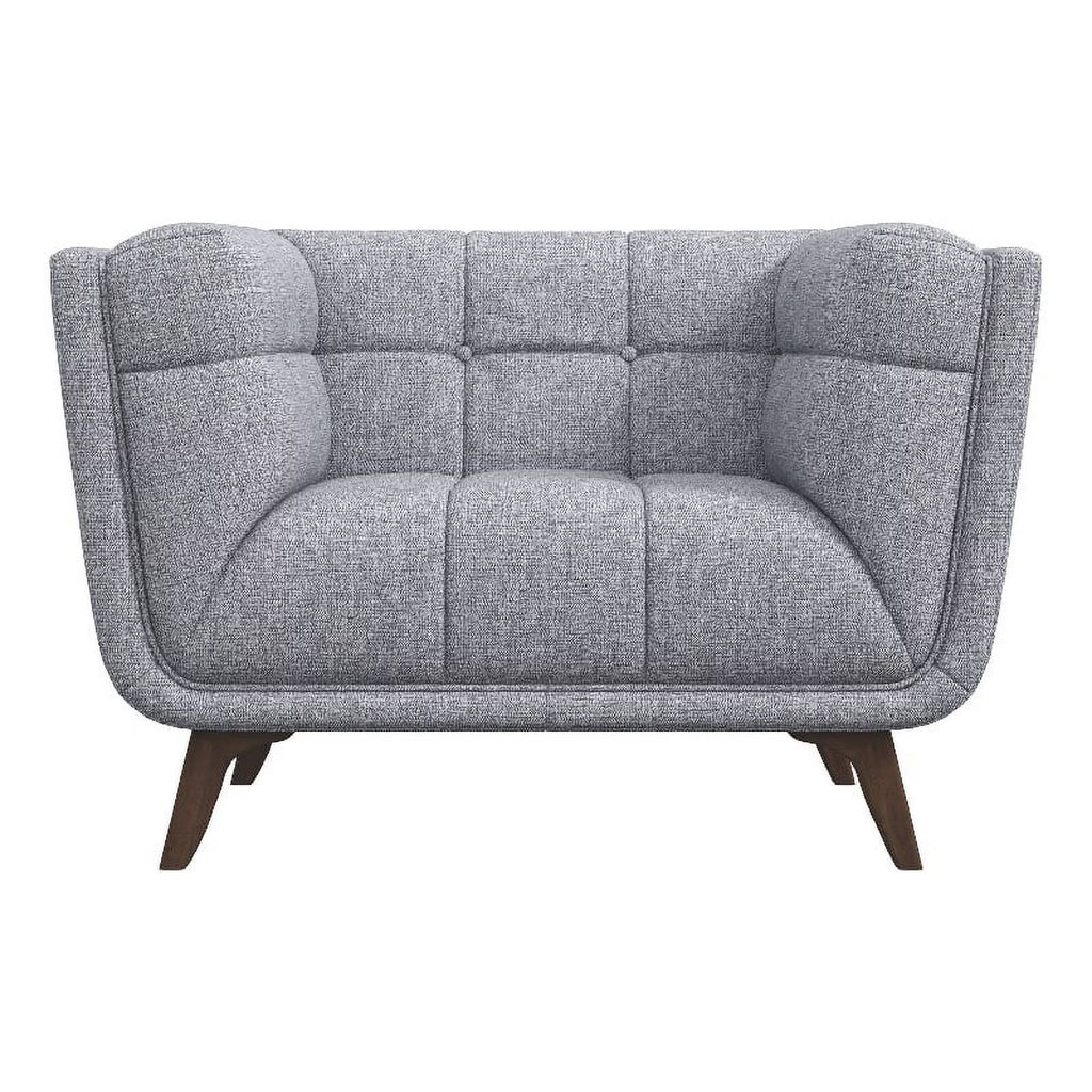 Allen Mid-Century Modern Velvet Upholstered Armchair in Blue