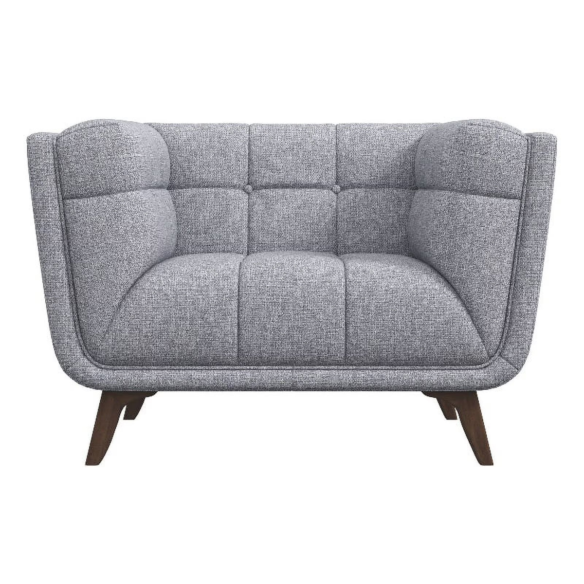 Allen Mid-Century Modern Velvet Upholstered Armchair in Blue