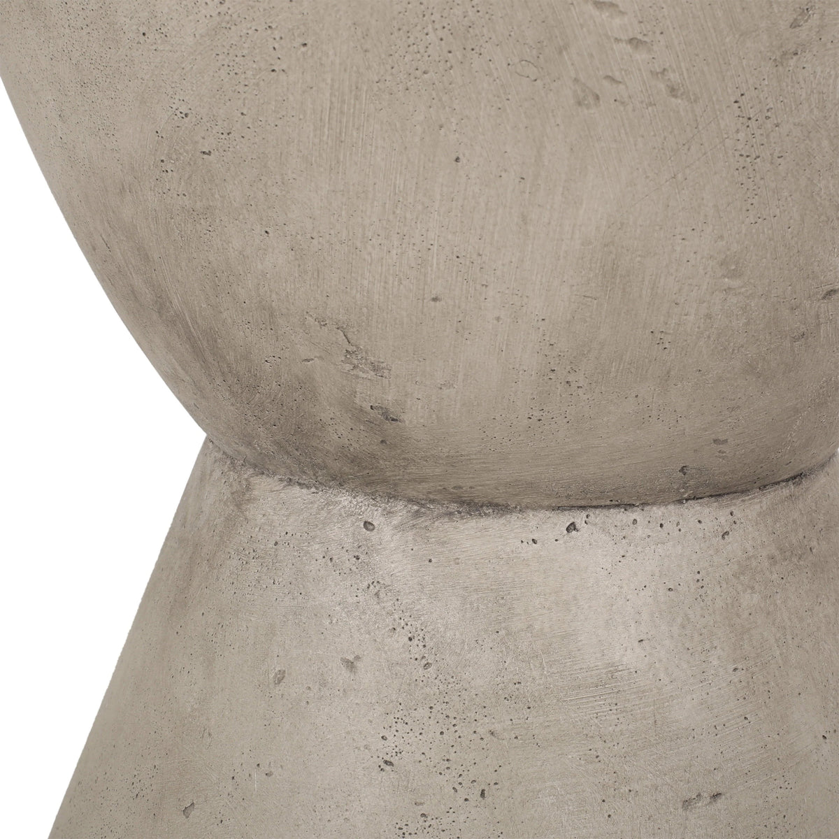 GDF Studio Attola Outdoor Lightweight Concrete Side Table, Light Gray