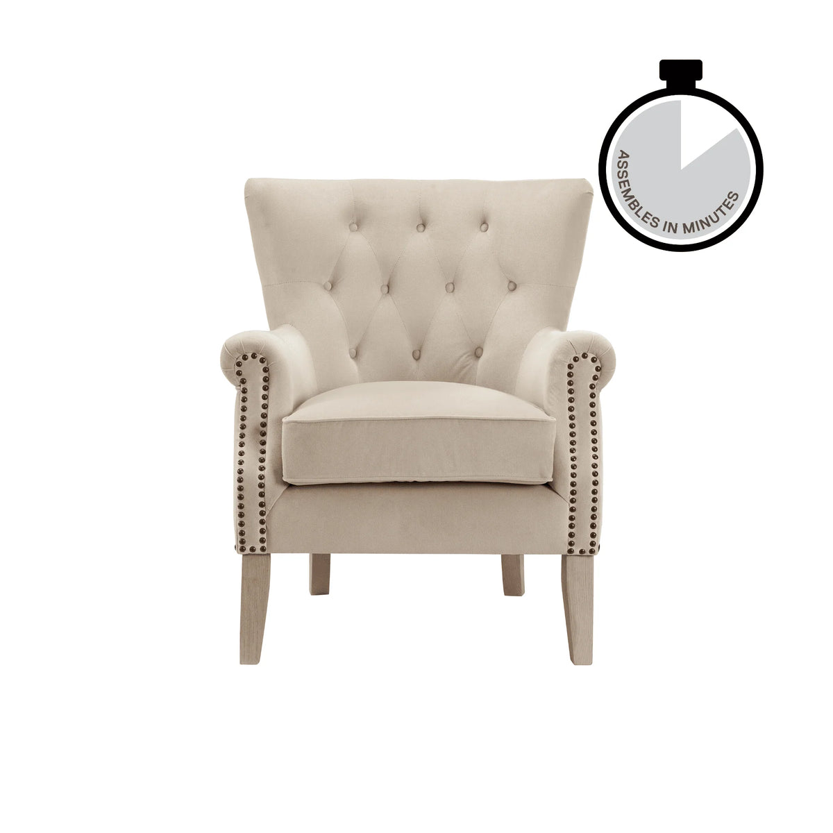 Better Homes & Gardens Accent Chair, Living Room & Home Office, Beige