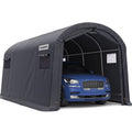 KING BIRD 10' x 20' Heavy Duty Carport Round Style Outdoor Instant Anti-Snow Storage Shelter Garage Car Canopy with Reinforced Ground Bars