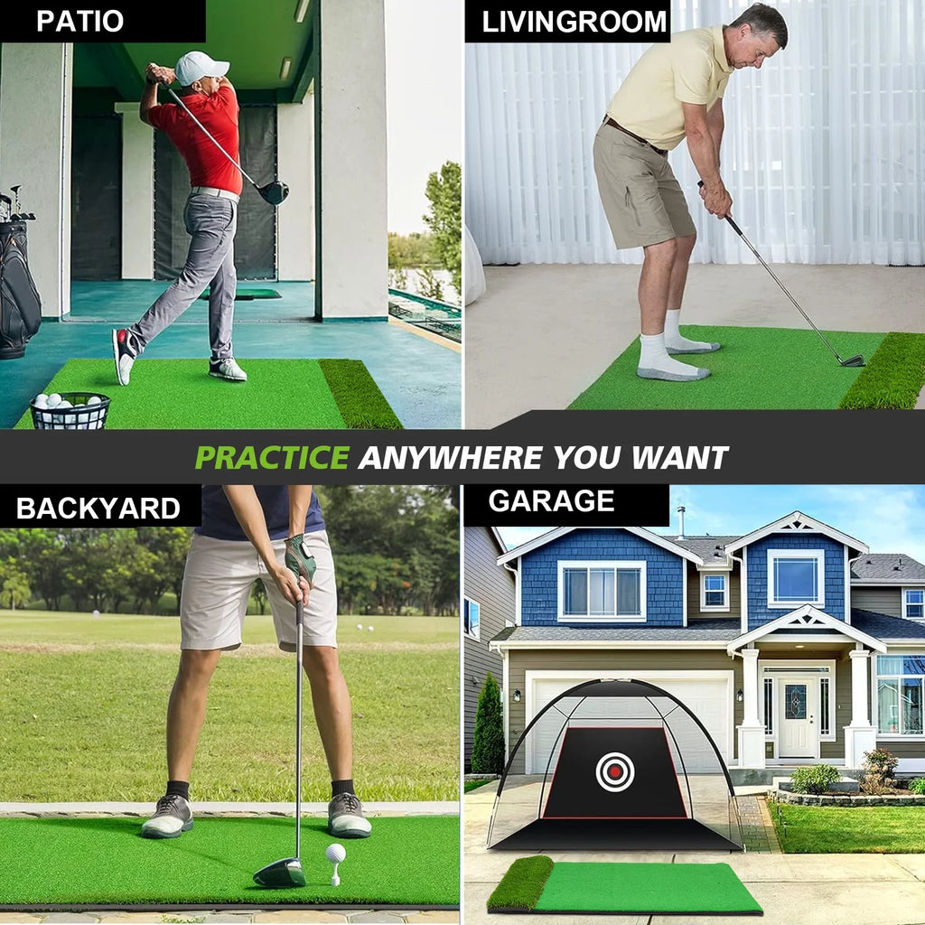 WFUN 5x4ft Hitting Thickened Artificial Turf Practice Golf Mat for Outdoor & Indoor, Gifts for Men/Golfers