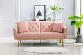 Morden Fort Pink Futon Couch Bed Upholstered Adjustable Convertible Sofa Velvet