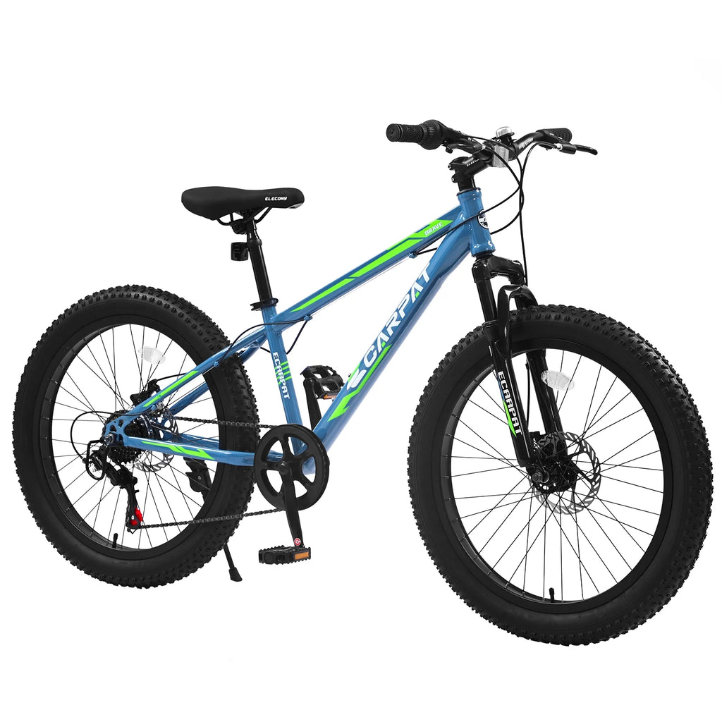 Ambifirner 26 inch City Bike Fat Tire Mountain Bike - Full Shimano 21 Speed - Dual Disc Brake - High-Carbon Steel Frame - Front Suspension for Gift