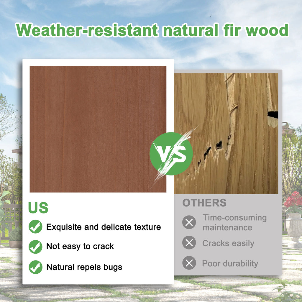 VEIKOUS 12'x10' Cedar Wood Pergola w/ Flat Roof and Ground Stakes for Outdoor Patio, Garden, Deck