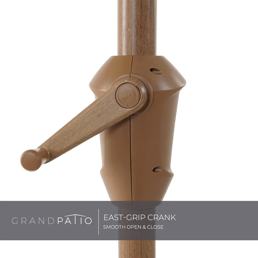 Grand Patio Ourdoor 9 ft Patio Umbrella with Fringe Tessels Market Umbrella & Push Button Tilt & Crank