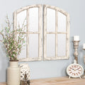 Jolene Arch Window Pane Mirrors Off-White 27" x 15" (Set of 2) by Aspire