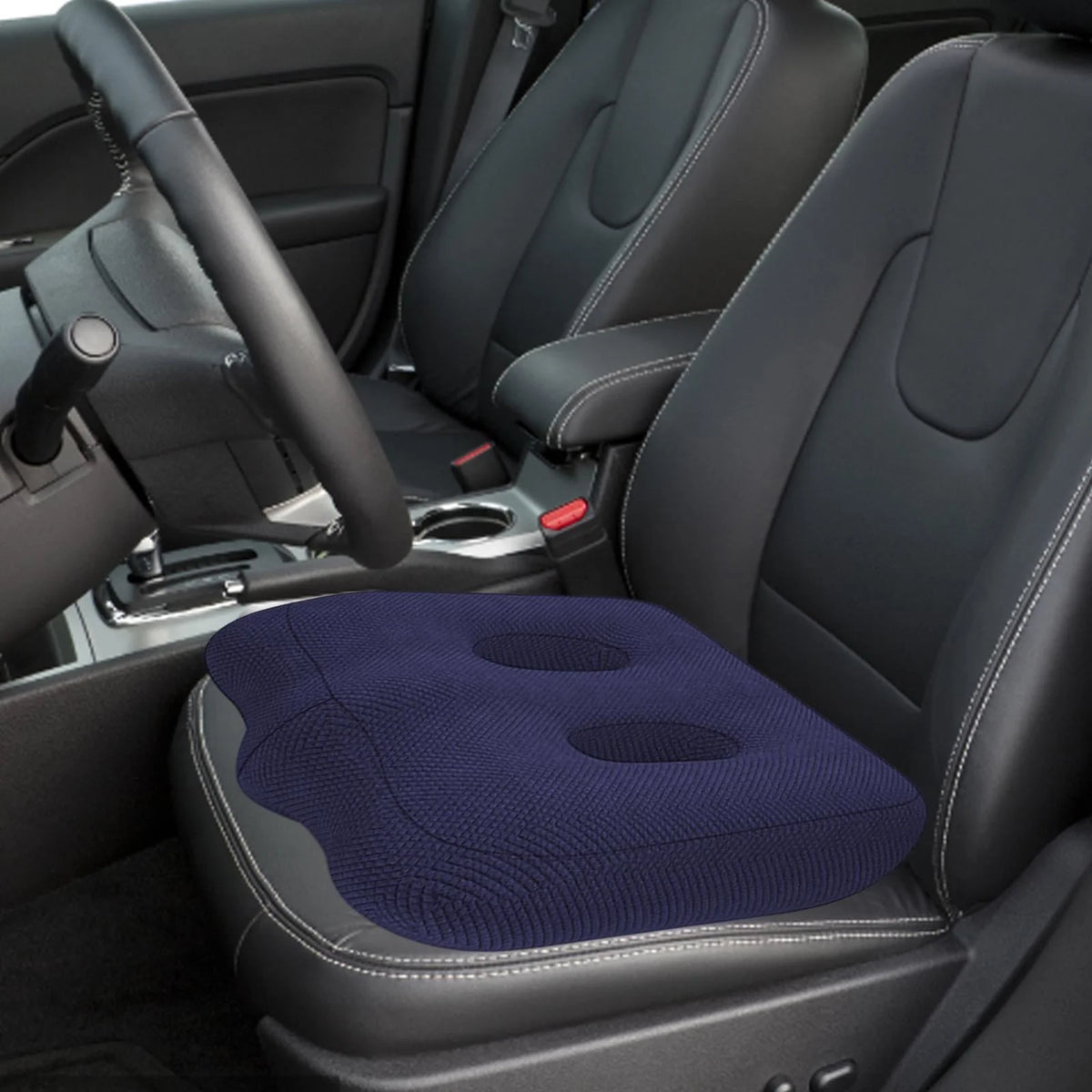 Adult Car booster Cushion, for Short Drivers People Office Chair Portable Comfortable Thickened Breathable Driving Auto Seat Pad ,Blue Style B