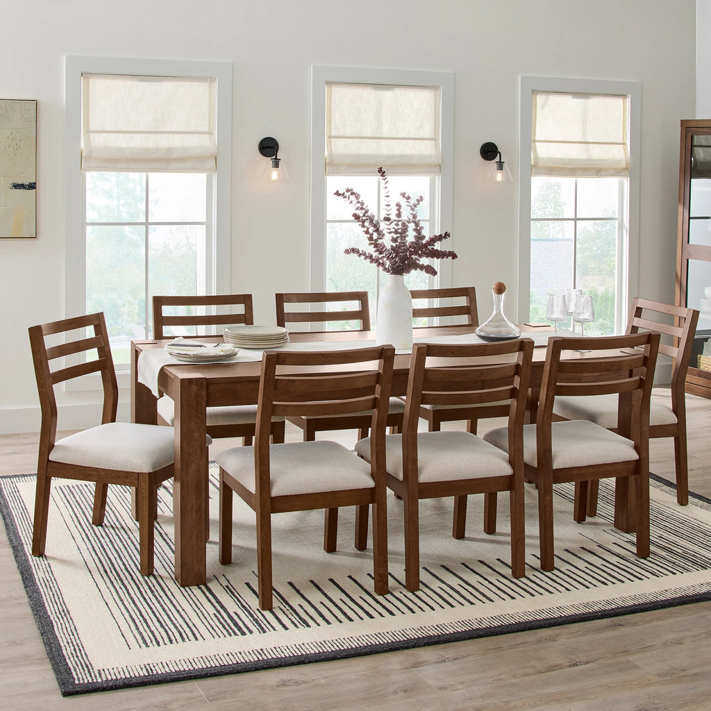 Better Homes & Gardens Ezra Dining Room Chair 2 Pack, Walnut and Cream Fabric Color