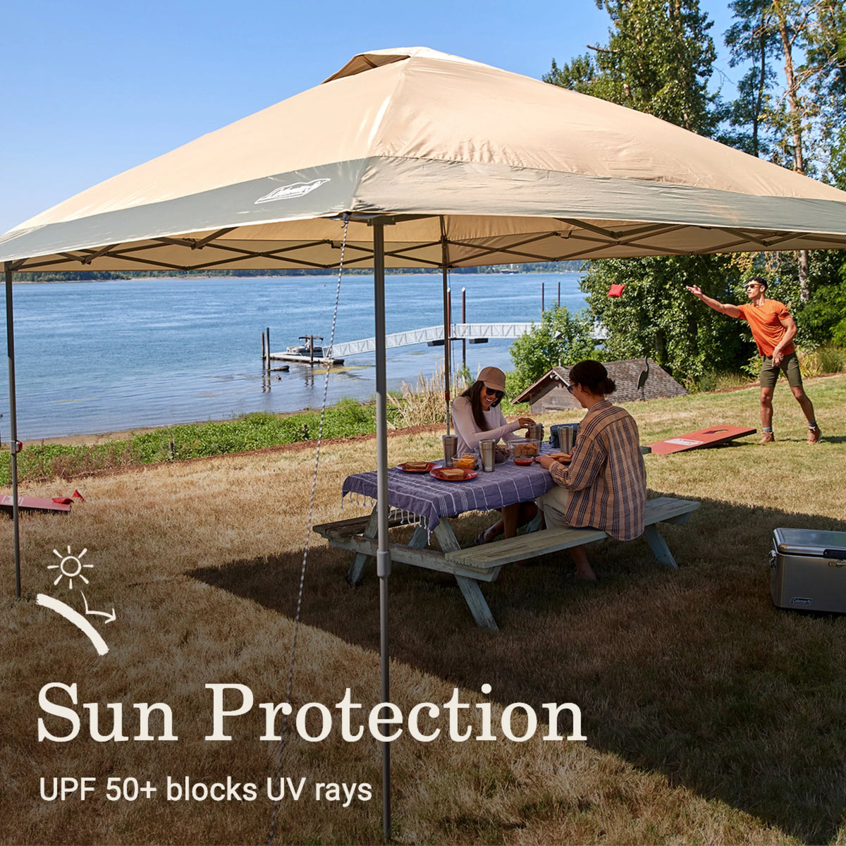 Coleman Oasis™ 13' x 13' x 9.7' Brown Straight Leg Pop Up Outdoor Canopy Sun Shelter Tent