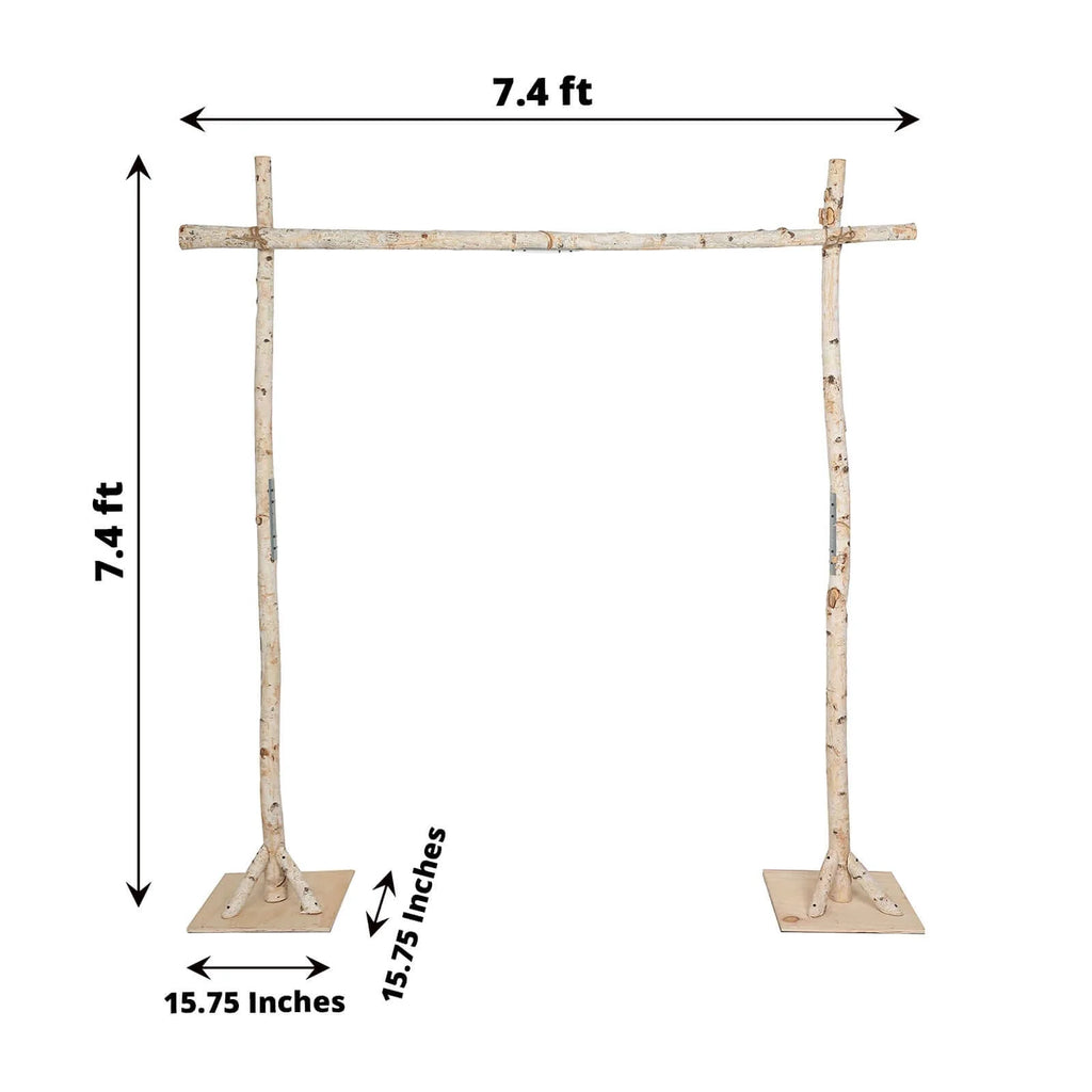 Efavormart 7FT Rustic Square Wedding Arch Wooden Backdrop Stand, Wedding Ceremony Arch - Brown