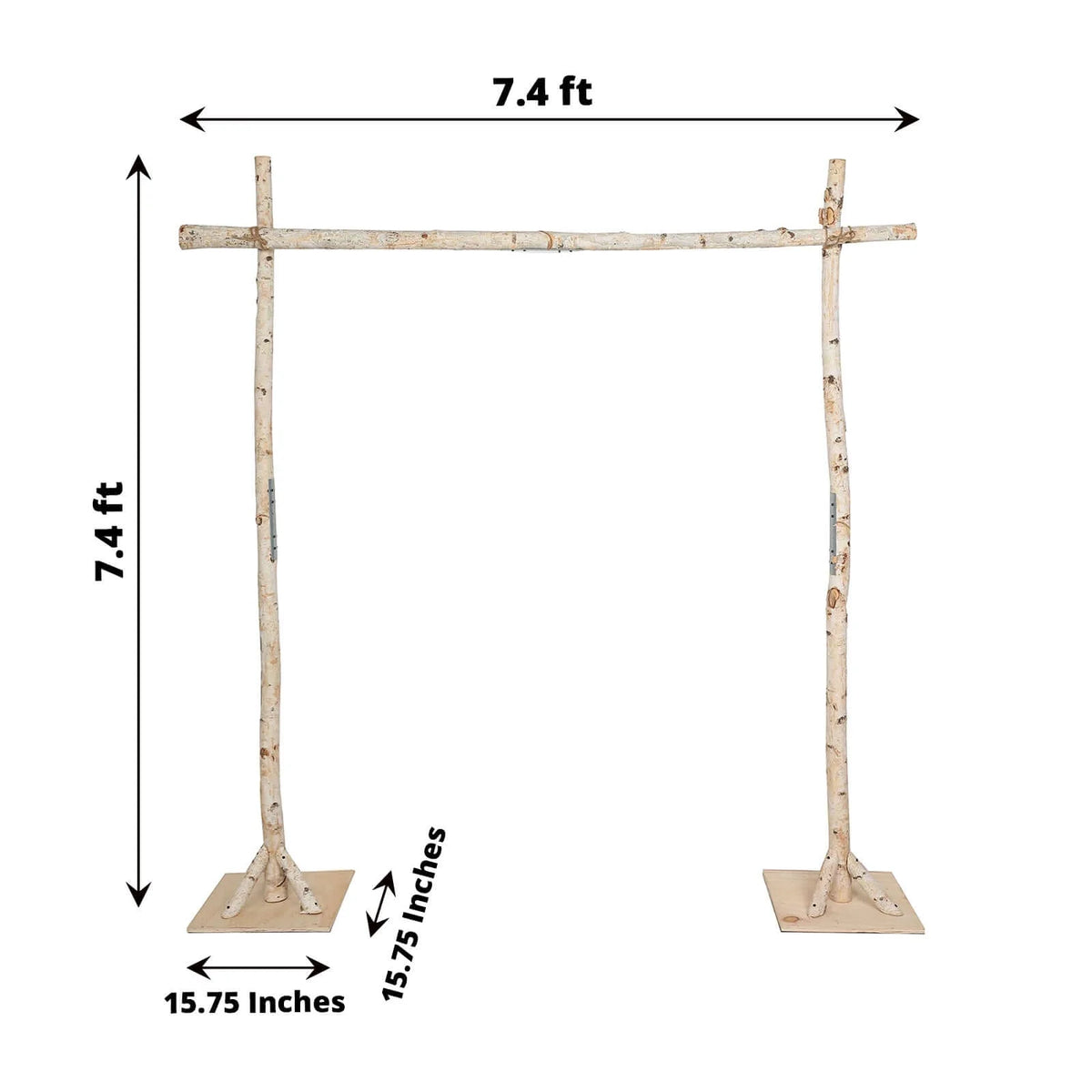 Efavormart 7FT Rustic Square Wedding Arch Wooden Backdrop Stand, Wedding Ceremony Arch - Brown