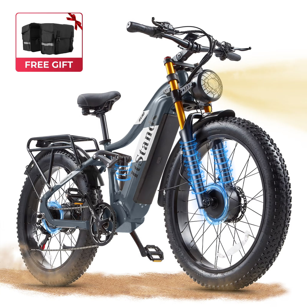 Dual Motors AWD 2000W Electric Bike for Adult 26'', UL2849 48V 30AH Removable Battery E-mountain bike 4.0 Fat Tire up to 35MPH&120Miles Long Range Off-road Ebike Beach Dual Hydraulic&Brakes E-Bicycle