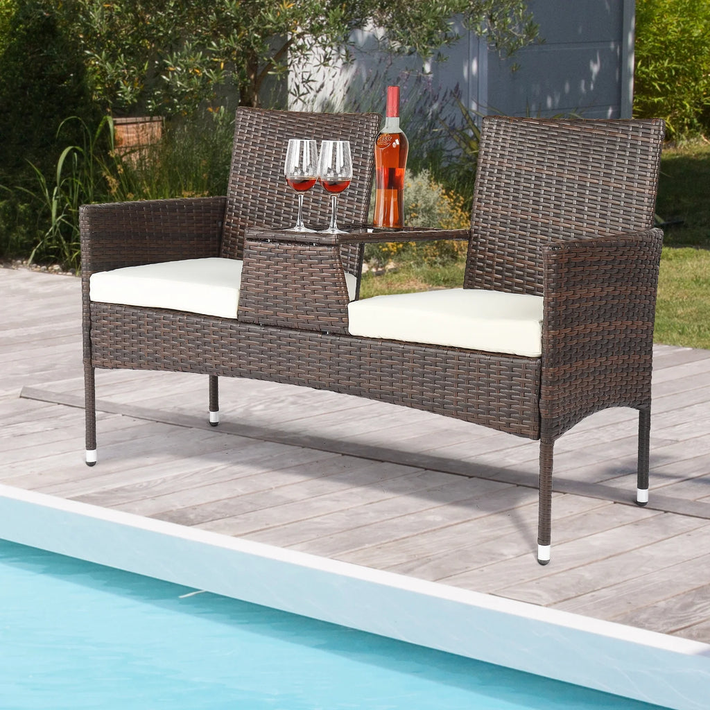 UBesGoo Set of 2 Wicker Chairs, Rattan Furniture Dining Chairs for Kitchen, Living Room, Wicker Conversation Bistro Chairs for Outdoor and Indoor, Brown