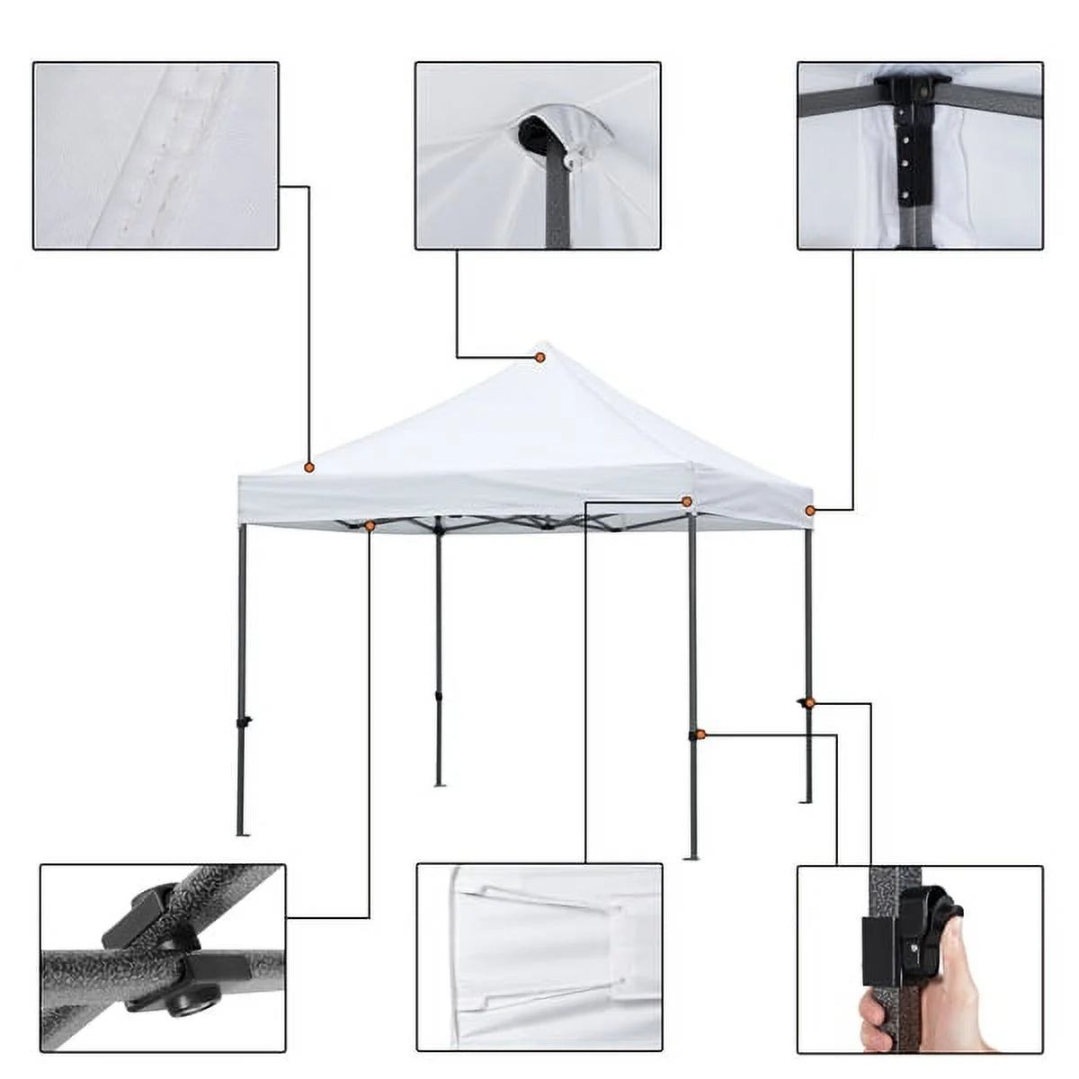 Alden Design Adjustable 10' x 10' Commercial Pop-up Canopy with Wheeled Carry Bag, Blue