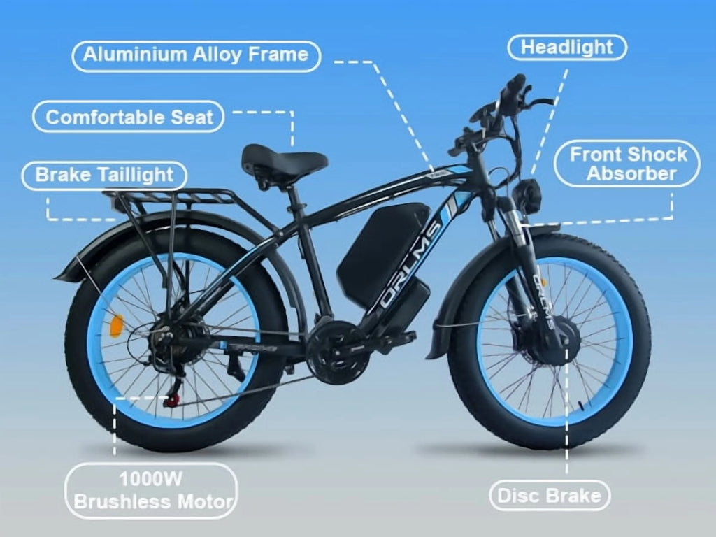 (US in Stock) 5000W Peak Dual Motor Electric Bike for Adults , 60V 25AH Removable Battery Ebike , 50MPH AWD 21-Speed Mountain Snow E-Bike with 26" x 4.0 Fat Tire, Long Range Mountain Off-Road EBikes