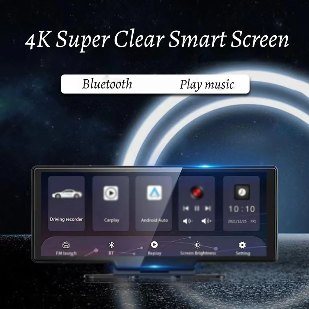 Cartablet Pro Max 2025 Model, 10.26" HD Car Tablet with 4k Dash Cam, Car Tablet Pro Max 2025, 1080p Backup Camera, GPS Navigation/Voice Control (Recorder+Reversing Camera+Screen Projection(128G))