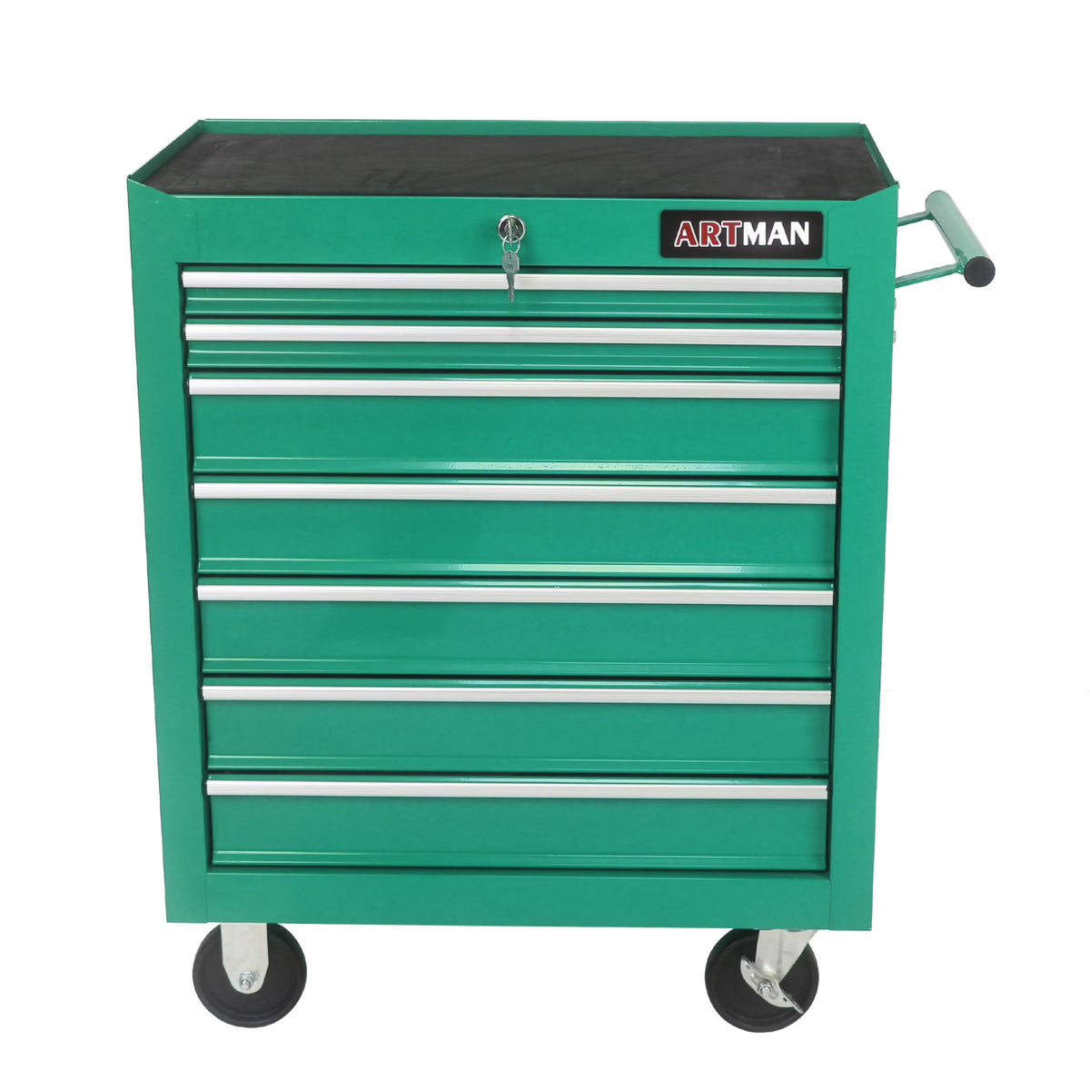 7-Drawer Rolling Tool Chest, Metal Tool Storage Organizer Cart with Locking System and Wheels, Multifunctional Mechanic Tool Cart for Garage, Warehouse, Workshop, Repair Shop, Red