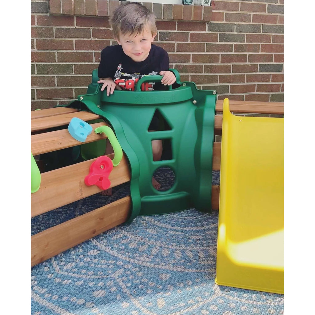 KidKraft Hideout Hollow Toddler Climber with Slide and Peek-a-Book Flap