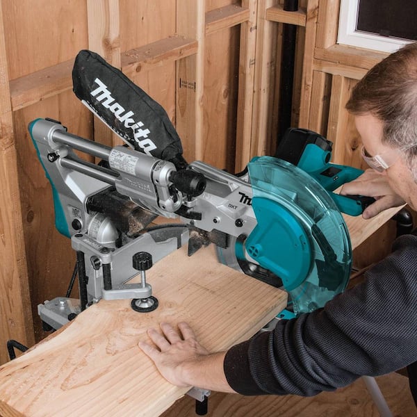 15 Amp 10 in. Dual Bevel Sliding Compound Miter Saw with Laser/Bonus Compact Folding Miter Saw Stand