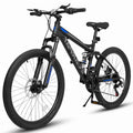 24 Inch Mountain Bike for Teenagers, High Carbon Steel Frame, Dual Full Suspension Mountain Bike, Mountain Tire, 21 Speed Mens Womens Outdoor Cycling, Birthday Gifts