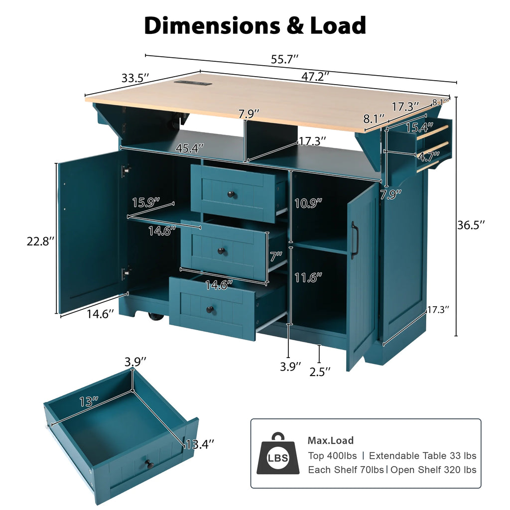 Homy Casa Rolling Large Garage Storage Cabinet with Dual Drop Leaves, Power Outlets for Office Gym, School