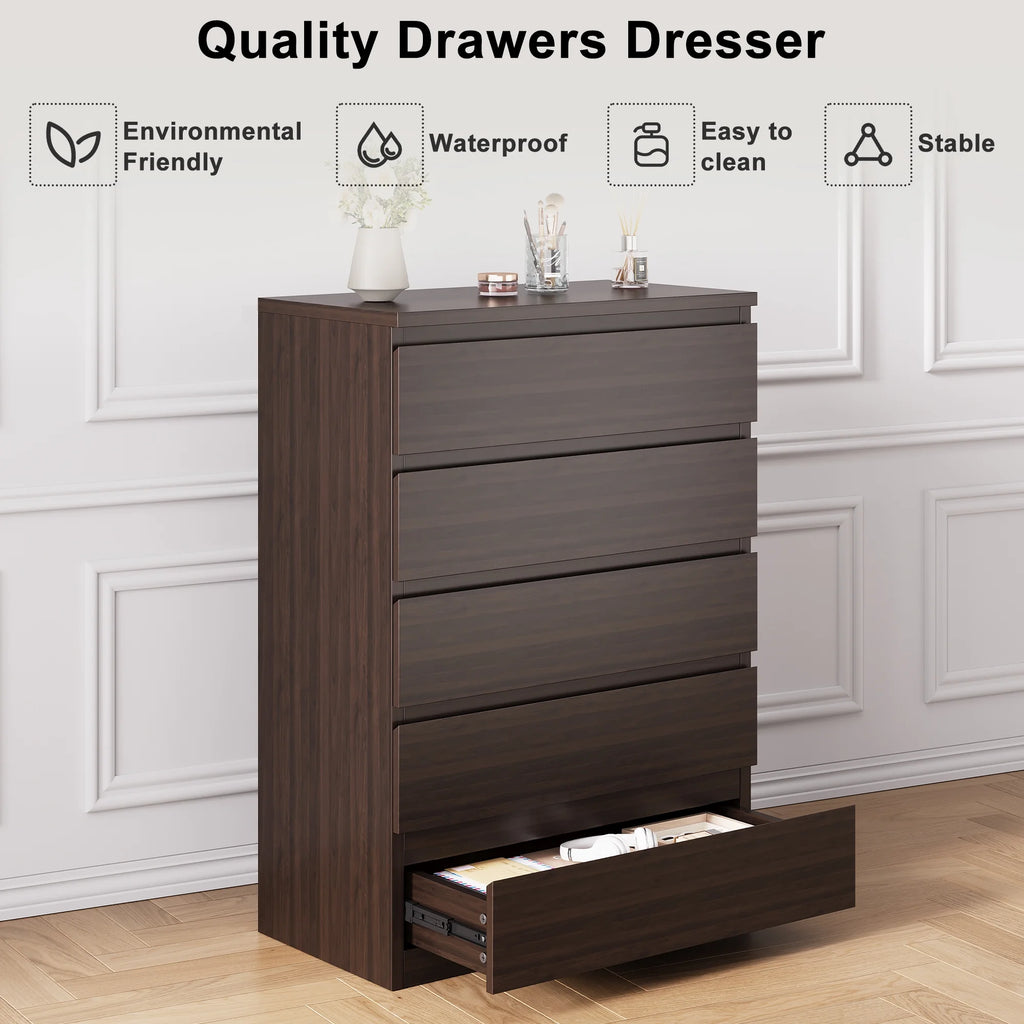 LAFGUR 6 Drawer Double Dresser,Wood Storage Organizer Cabinet Chest for Bedroom Living Room,White
