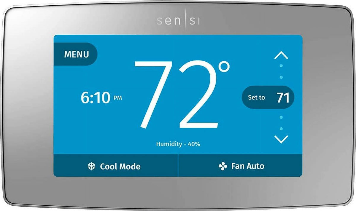 Emerson Sensi Touch Smart Programmable Wi-Fi Thermostat, C-Wire Required-Black