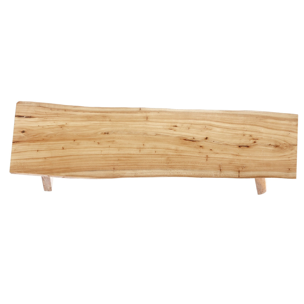 WILK Live Edge Wooden Dining Bench, Construction Farmhouse Kitchen Bench with Natural Wood for Home and Kitchen,Entryway Solid Wood Bench for  Dining Room,Living Room and Outdoor (63'' Long, Elm)